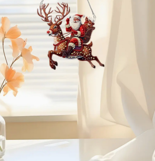 Preview: Diamond Painding Weihnachtsmann mit Rentie